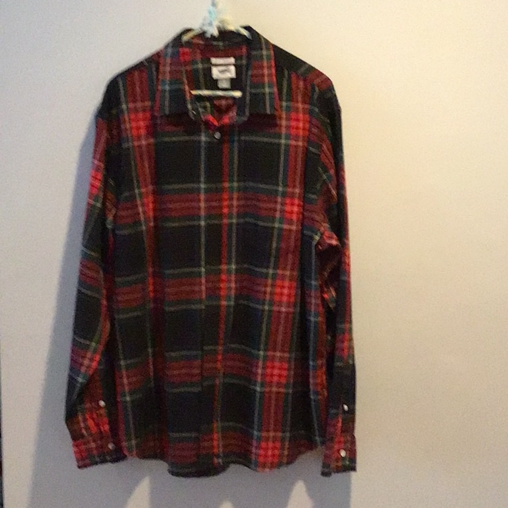 Old Navy Men’s Long Sleeve Button Down Blue/Red/Green Plaid Shirt X-Large
